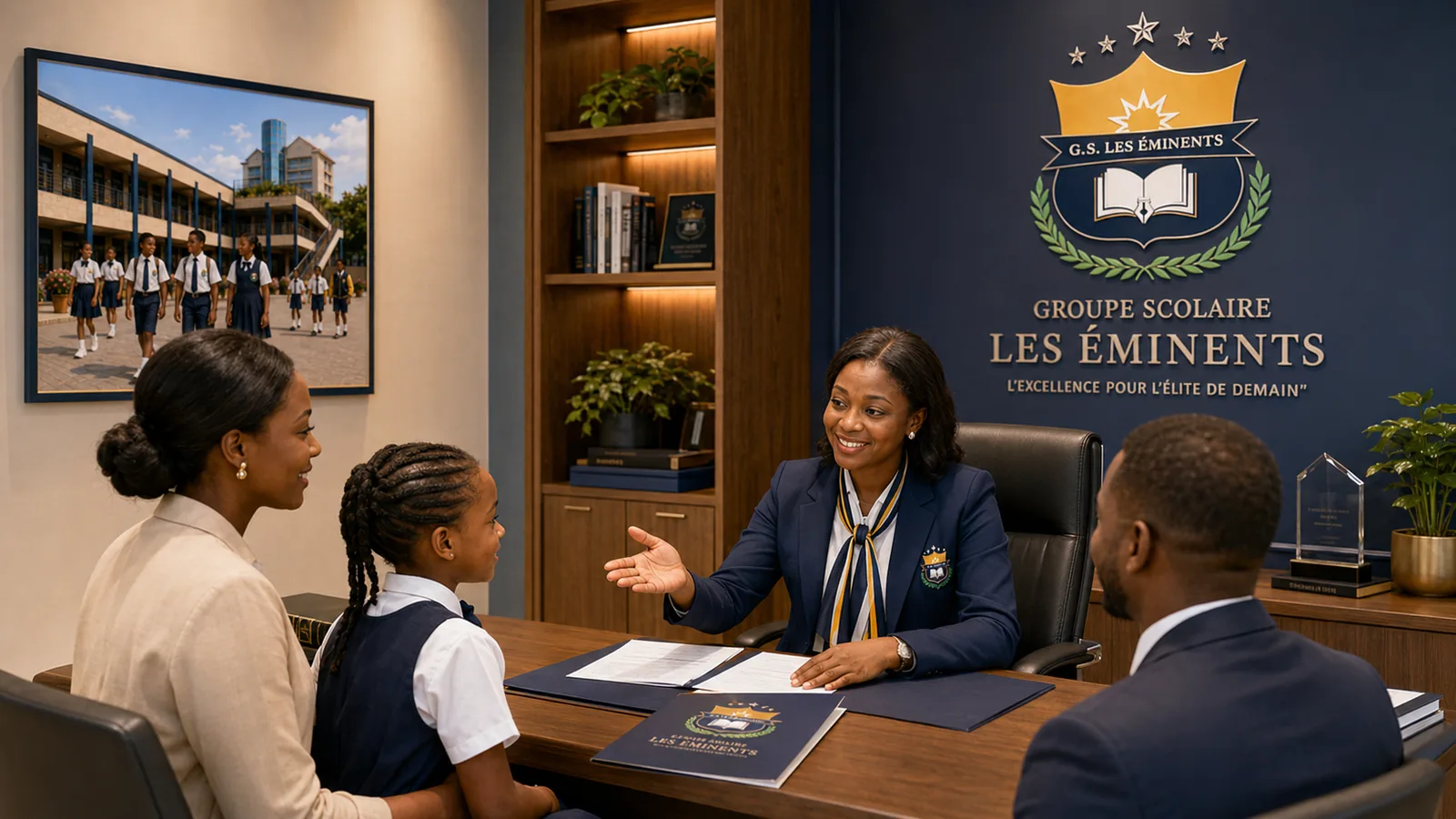 Un parcours d’admission humain et clair — illustration institutionnelle du GROUPE SCOLAIRE LES ÉMINENTS
