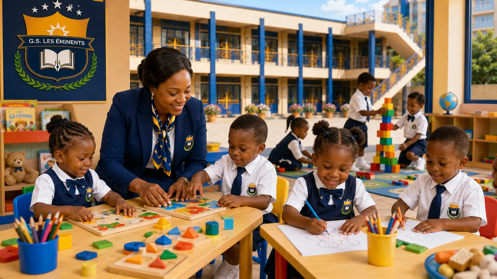 Trois niveaux de maternelle — illustration institutionnelle du GROUPE SCOLAIRE LES ÉMINENTS