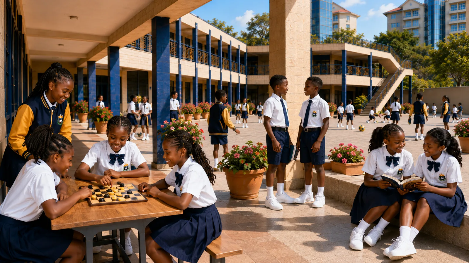 Une vie scolaire active et bienveillante — illustration institutionnelle du GROUPE SCOLAIRE LES ÉMINENTS